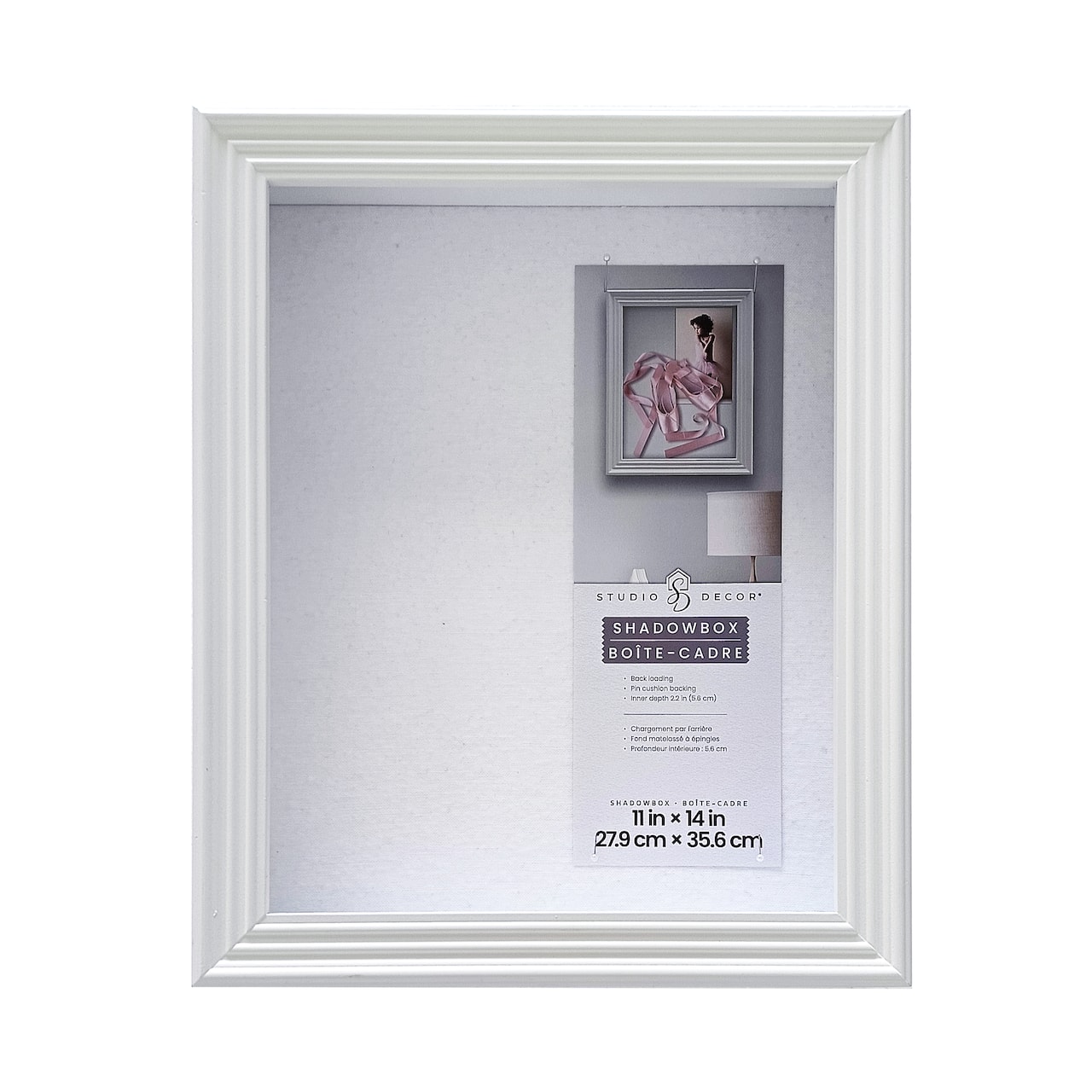 Boîte-cadre classique blanche de 27,9 cm x 35,5 cm de Studio Décor